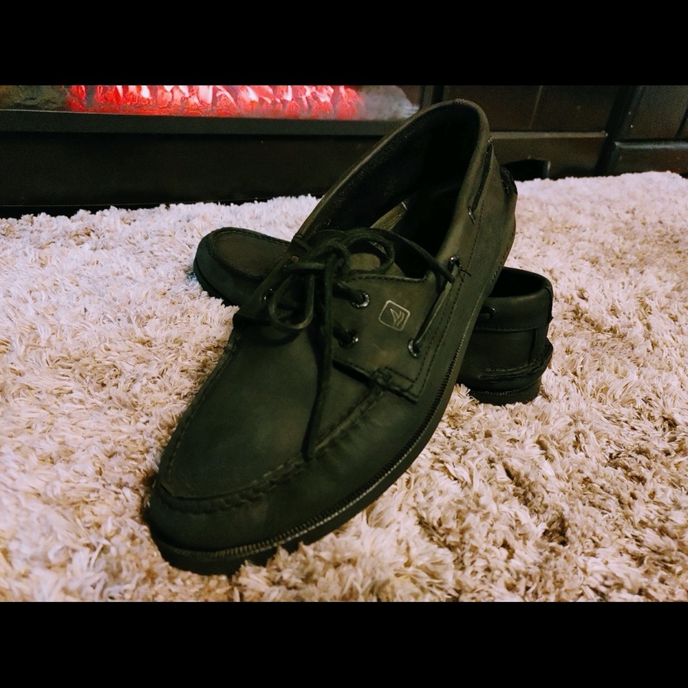 Sperry Black Leather Loafers